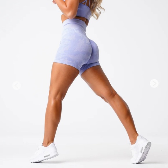 NVGTN Periwinkle Camo Seamless Women's Shorts | S | Like New | SOLD OUT 💜 - Picture 1 of 10